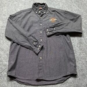 Harley Davidson‎ Shirt Mens Medium Long Sleeve Grey HD University Dress Casual
